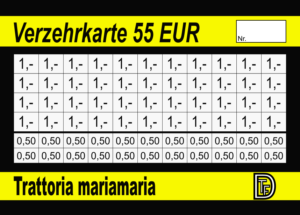 Bianco Verzehrkarten 55 EUR gestaltet und abgenommen