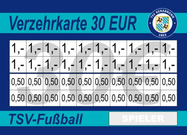 Weiszdorn Verzehrkarte 30 EUR gestaltet und abgenommen