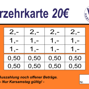 Suren Verzehrkarten 20 EUR gestaltet und abgenommen