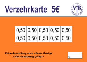 Suren Verzehrkarten 5 EUR gestaltet und abgenommen