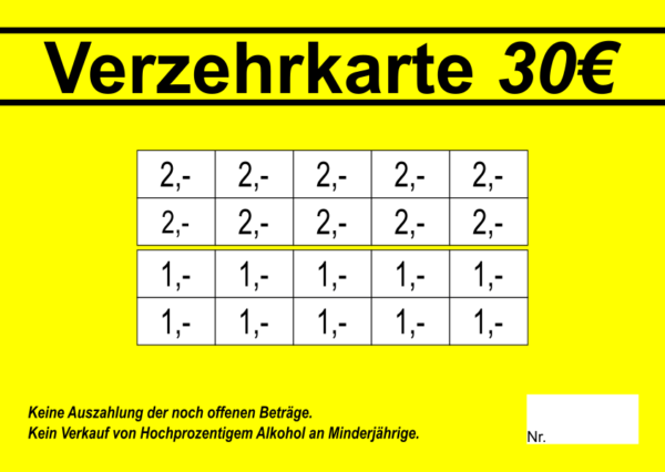 Ackermann Verzehrkarten 30EUR gestaltet und abgenommen