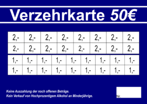 Ackermann Verzehrkarten 50EUR gestaltet und abgenommen