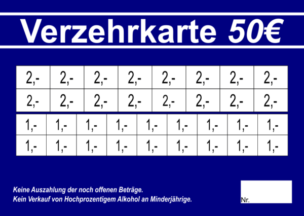 Ackermann Verzehrkarten 50EUR gestaltet und abgenommen