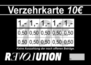 Rudnizki Verzehrkarte 10 EUR gestaltet und abgenommen
