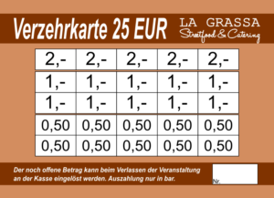 Schumacher Verzehrkarten 25 EUR gestaltet und abgenommen