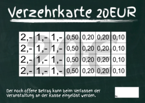 Böttcher Verzehrkarten 20 EUR Nachbestellung