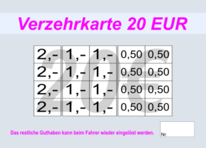 Callsen Verzehrkarten 20 EUR gestaltet und abgenommen