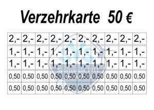 Keller Verzehrkarte 50 EUR gestaltet und abgenommen