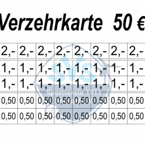 Keller Verzehrkarte 50 EUR gestaltet und abgenommen