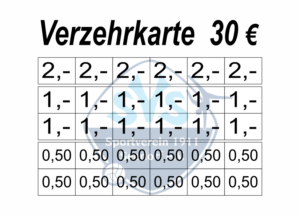 Keller Verzehrkarte 30 EUR gestaltet und abgenommen