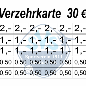 Keller Verzehrkarte 30 EUR gestaltet und abgenommen