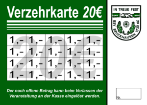 Meyer Verzehrkarten 20 EUR Nachbestellung