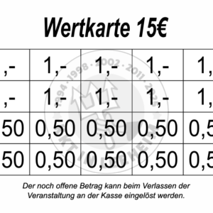 Dörr Verzehrkarte 15 EUR gestaltet und abgenommen