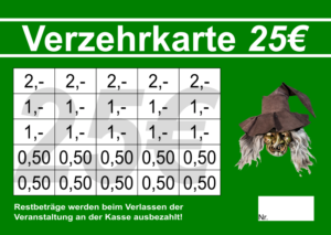 Bähr Verzehrkarten 25 EUR gestaltet und abgenommen