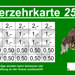 Bähr Verzehrkarten 25 EUR gestaltet und abgenommen