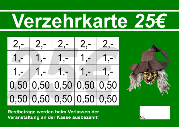 Bähr Verzehrkarten 25 EUR gestaltet und abgenommen