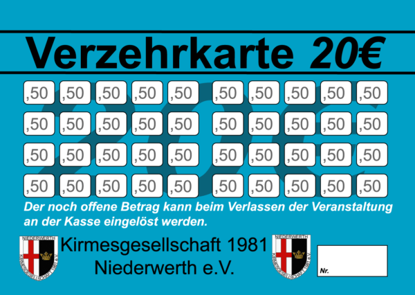 Kreuter Verzehrkarten 20 EUR Nachbestellung