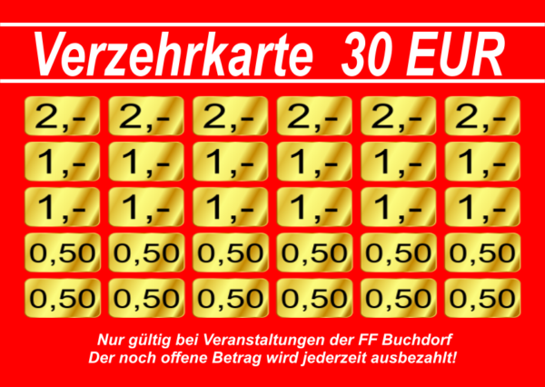 Haunstetter Verzehrkarte 30 EUR Nachbestellung