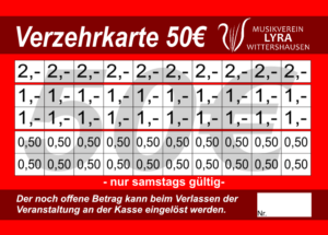 Fischer Verzehrkarten 50 EUR gestaltet und abgenommen