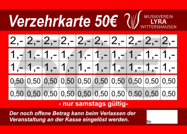 Fischer Verzehrkarten 50 EUR gestaltet und abgenommen
