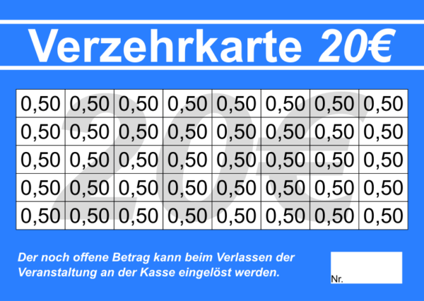 Schätzle Verzehrkarten 20 EUR Nachbestellung