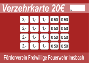 Walther Verzehrkarten 20 EUR Nachbestellung