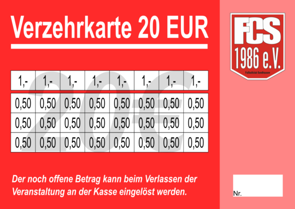 Seiler Verzehrkarten 20 EUR Nachbestellung