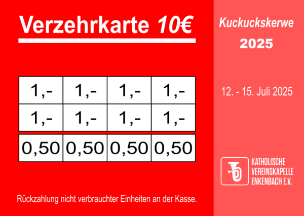 Kronenberger Verzehrkarte 10 EUR gestaltet und abgenommen