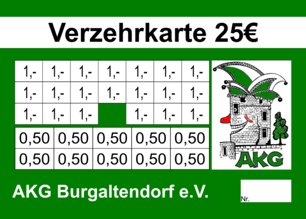 Schulte Verzehrkarten 25 EUR gestaltet und abgenommen