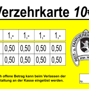 Bange Verzehrkarten 10 EUR gestaltet und abgenommen