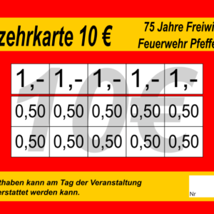 Strumm Verzehrkarten 10 EUR gestaltet und abgenommen