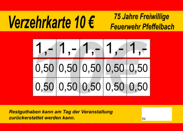Strumm Verzehrkarten 10 EUR gestaltet und abgenommen