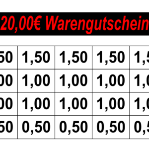 Kreschmer Verzehrkarte 20 EUR gestaltet und abgenommen