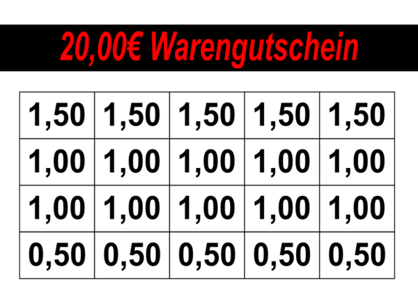 Kreschmer Verzehrkarte 20 EUR gestaltet und abgenommen
