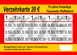 Strumm Verzehrkarten 20 EUR gestaltet und abgenommen