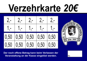 Bange Verzehrkarten 20 EUR gestaltet und abgenommen