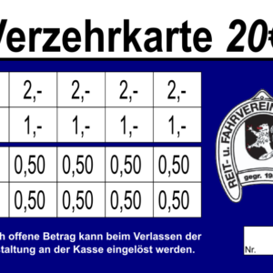 Bange Verzehrkarten 20 EUR gestaltet und abgenommen