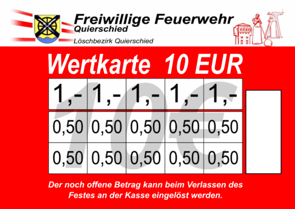 Matheis Verzehrkarte 10 EUR Nachbestellung
