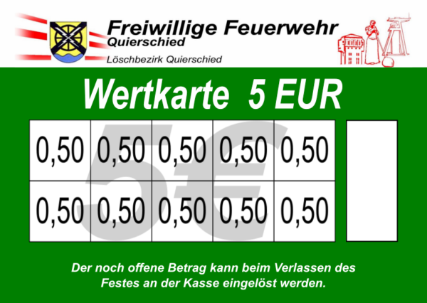 Matheis Verzehrkarte 5 EUR Nachbestellung