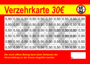 Stein Verzehrkarten 30 EUR rot gestaltet und abgenommen