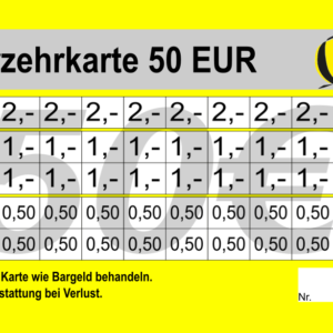 Besemer  Verzehrkarten 50 EUR gestaltet und abgenommen