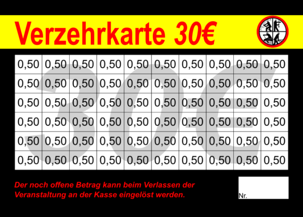 Stein Verzehrkarten 30 EUR schwarz gestaltet und abgenommen