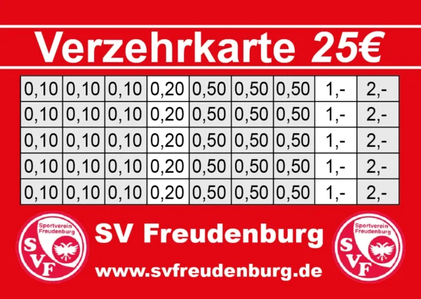 Boesen Verzehrkarte 25 EUR Nachbestellung