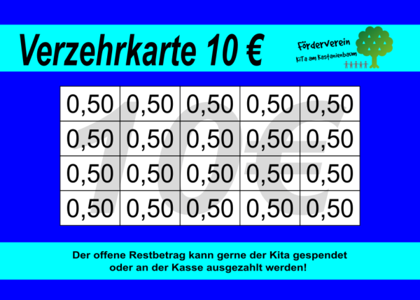 Keller Verzehrkarte 10 EUR gestaltet und abgenommen