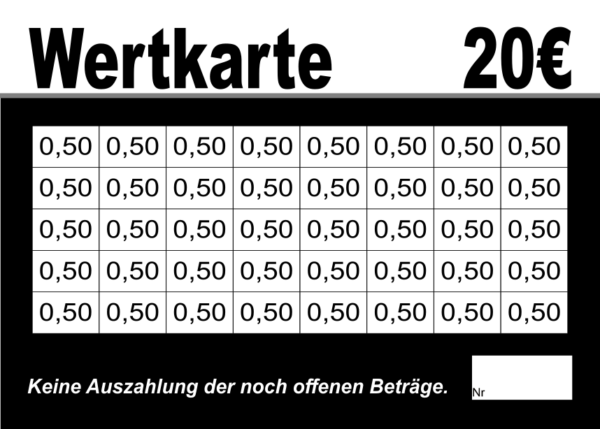 Dördelmann Verzehrkarte 20 EUR gestaltet und abgenommen