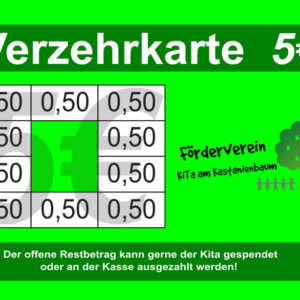 Keller Verzehrkarte 5 EUR gestaltet und abgenommen