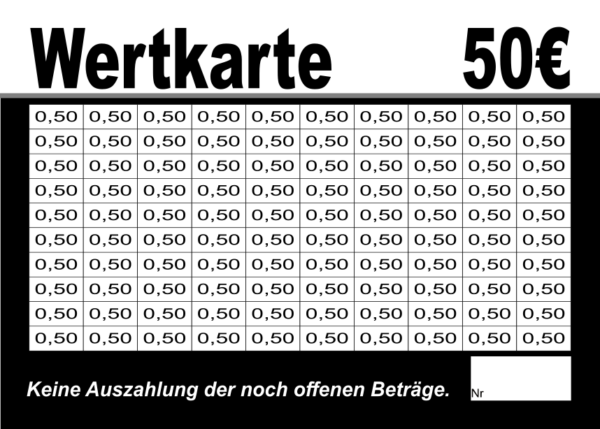 Dördelmann Verzehrkarte 50 EUR gestaltet und abgenommen