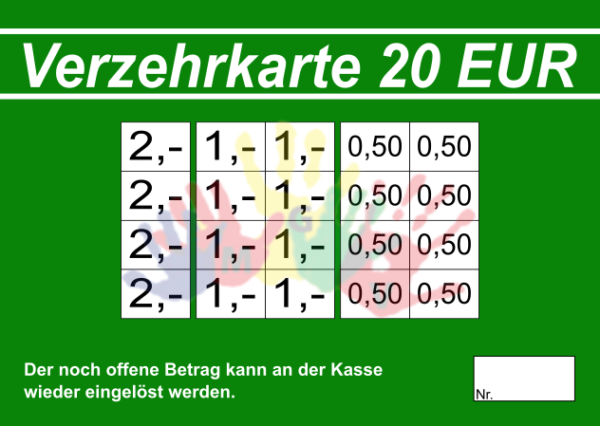 Schömer Verzehrkarten 20 EUR Nachbestellung