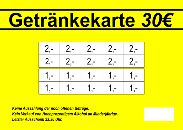 Ackermann Verzehrkarten 30 EUR gestaltet und abgenommen