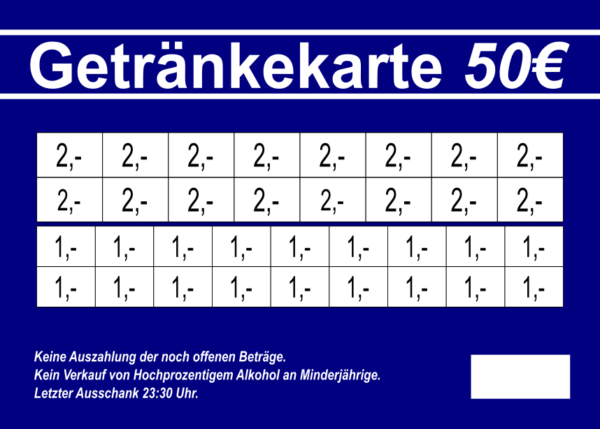 Ackermann Verzehrkarten 50 EUR gestaltet und abgenommen